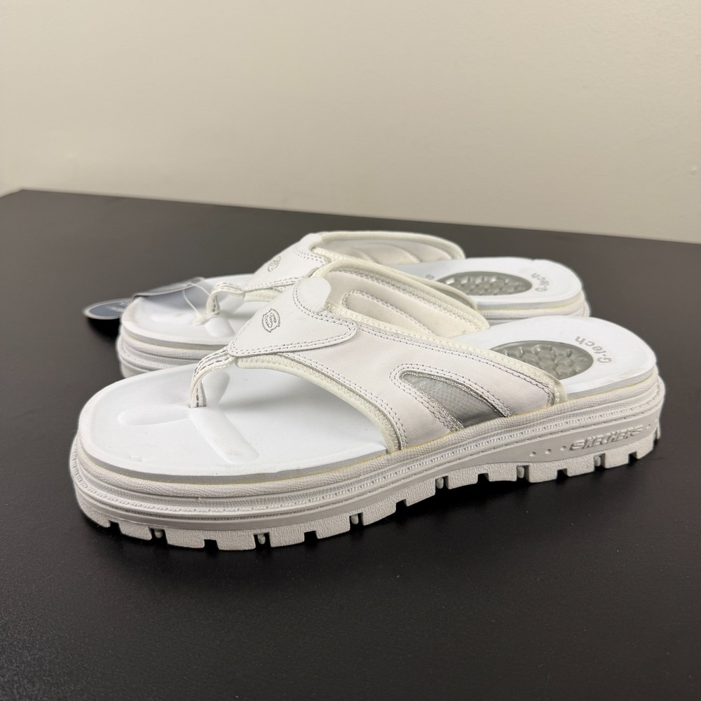 Skechers G-Tech Thong Sandals Women's 10 White Comfort Platform Flip Flops Y2K - Picture 9 of 16